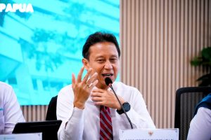 Menteri Kesehatan Menkes Budi Gunadi Sadikin saat konferensi pers di Kantor Kemenkes Jakarta Foto Humas Kemenkes