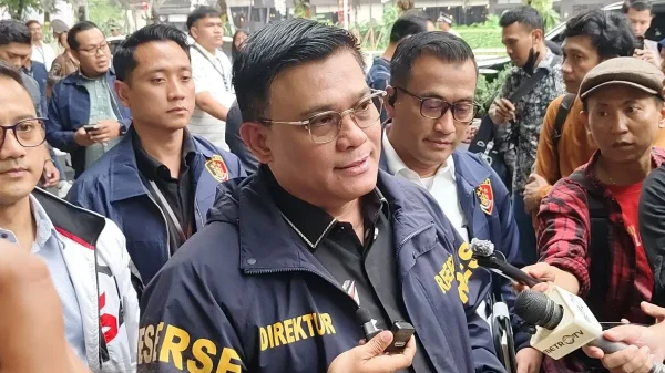 Direktur Tindak Pidana Ekonomi Khusus (Dirtipideksus) Brigjen Pol. Ade Safri Simanjuntak memberikan keterangan pers di kawasan Jakarta Selatan, Selasa (3/2/2026) (ANTARA/Nadia Putri Rahmani)
