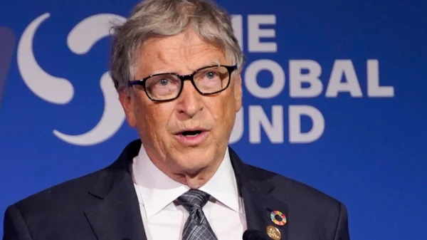 Bill Gates berbicara selama Konferensi Pengisian Dana Global Ketujuh 21 September 2022 di New York Foto APEvan Vucci Arsip