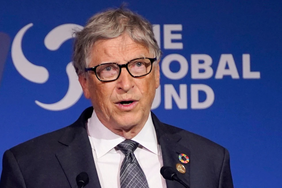 Bill Gates berbicara selama Konferensi Pengisian Dana Global Ketujuh 21 September 2022 di New York Foto APEvan Vucci Arsip