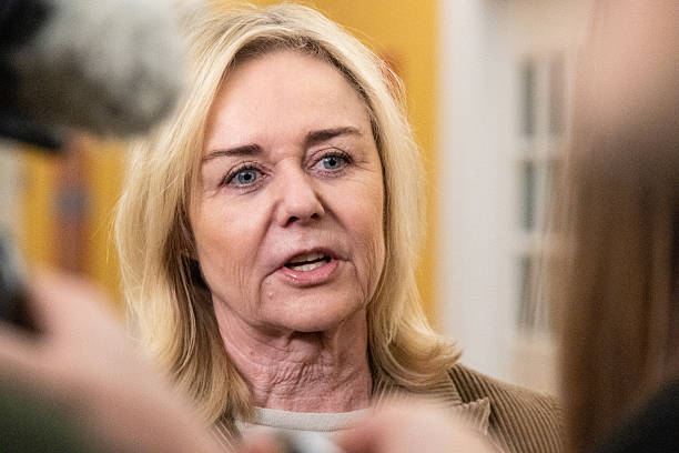 Ketua Partai Konservatif Mona Juul tiba untuk pertemuan Komite Kebijakan Luar Negeri di Kopenhagen Denmark pada 6 Januari 2026 Foto oleh Kristian Tuxen Ladegaard BergNurPhoto via Getty Images