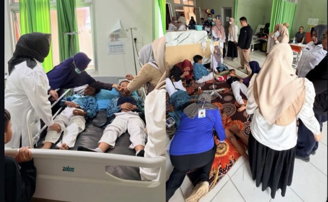 Foto Saat Ketua FKS PPU Doktor Indrayan MPd menjengkuk siswa yang diduga keracunan di Puskesmas Waru DOK Screenshot Igdoktorindrayani