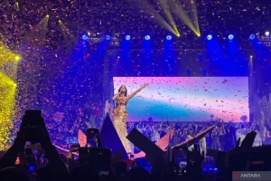 Penampilan konser tunggal penyanyi Mahalini Raharja bertajuk KOMA Live in Concert yang digelar di Istora Senayan Jakarta pada Sabtu 1422026 malam ANTARASri Dewi Larasati