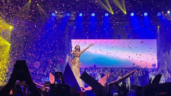 Penampilan konser tunggal penyanyi Mahalini Raharja bertajuk KOMA Live in Concert yang digelar di Istora Senayan Jakarta pada Sabtu 1422026 malam ANTARASri Dewi Larasati