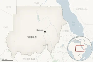 Peta lokasi Sudan beserta ibu kotanya Khartoum Foto AP