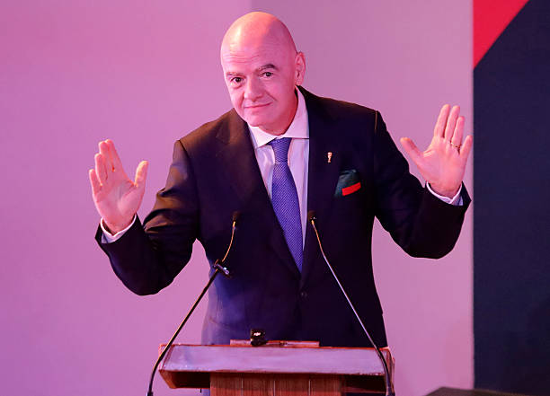 Presiden FIFA Gianni Infantino menghadiri pembukaan pameran Epic Album di Museum Yancuic di Iztapalapa Mexico City pada 28 Maret 2026 Foto oleh Gerardo VieyraNurPhoto via Getty Images