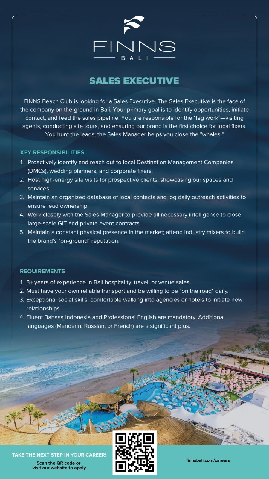 Lowongan Kerja FINNS Beach Club Bali