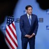 BRUSSELS BELGIA   3 April 2025 Menteri Luar Negeri AS Marco Rubio berbicara dalam konferensi pers bersama dengan Sekretaris Jenderal NATO Mark Rutte selama pertemuan Menteri Luar Negeri NATO di Markas Besar NATO di Brussels Belgia Para Menteri Luar Negeri NATO berkumpul di Brussels untuk KTT dua hari guna membahas prioritas keamanan termasuk investasi pertahanan dan solusi untuk mencapai perdamaian abadi bagi perang Rusia di Ukraina KTT ini berlangsung di tengah ketegangan baru antara AS dan sekutu NATO terkait kebijakan Presiden AS Donald Trump termasuk serangkaian tarif baru yang diumumkan pada hari Rabu Foto oleh Omar HavanaGetty Images