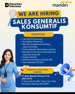 lowongan kerja Bank Mandiri Tuban Bali